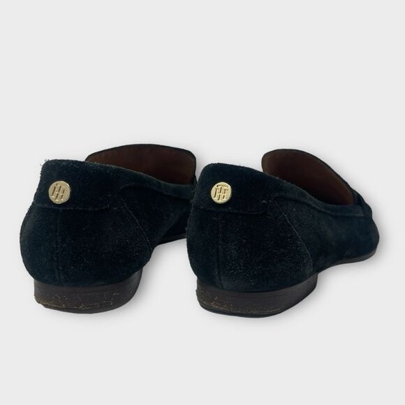 Tommy Hilfiger Black Suede Loafer Sz 8 Office Pretty Preppy Core - Picture 2 of 10